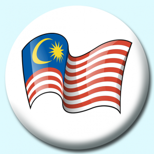 Personalised Badge: 75mm Malaysia Button Badge. Create your own custom badge - complete the form and we will create your personalised button badge for you.