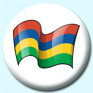 Personalised Badge: 75mm Mauritius Button Badge. Create your own custom badge - complete the form and we will create your personalised button badge for you.