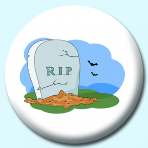 Personalised Badge: 25mm Halloween Rip Graveyard Button Badge. Create your own custom badge - complete the form and we will create your personalised button badge for you.